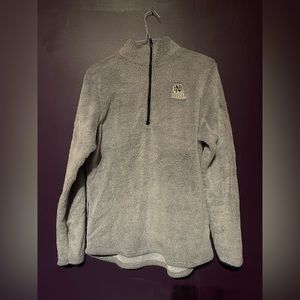 Notre Dame fuzzy gray half zip